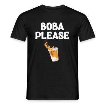 Boba Please Tea Lover Bubble Japan K-pop - Men's T-Shirt - black - Front - AI Model Male 178 light (178cm)