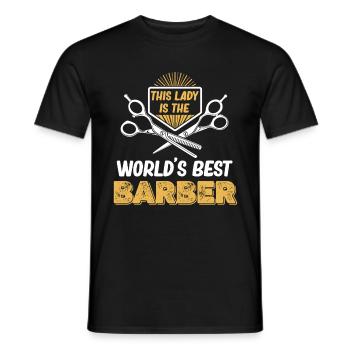 This lady is the world's best - Men's T-Shirt - black - Front - AI Model Male 178 light (178cm)