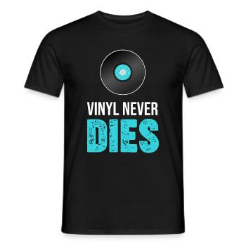 Vinyl Stirbt Nie Sammler Antiker Rustikaler - Männer T-Shirt - Schwarz - Vorne - AI Model Male 178 light (178cm)