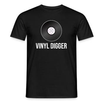 Vinyle Digger Collector Antique Radio Rustique - T-shirt homme - noir - Devant - AI Model Male 178 light (178cm)