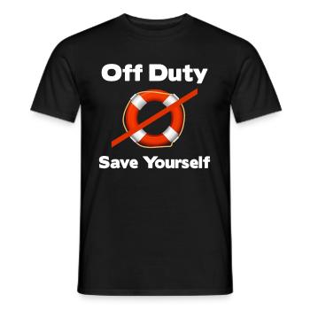 Off Duty Save Yourself Funny Lifeguards Island - Männer T-Shirt - Schwarz - Vorne - AI Model Male 178 light (178cm)
