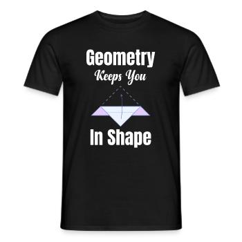Geometry Keeps You In Shape Funny Teacher - Men's T-Shirt - black - Front - AI Model Male 178 light (178cm)