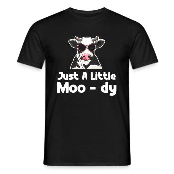 Just A Little Moo-dy Funny Cow Farmer Highlander - Men's T-Shirt - black - Front - AI Model Male 178 light (178cm)
