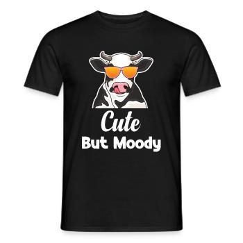 mignon, mais lunatique, drôle, éleveur de vaches, - T-shirt homme - noir - Devant - AI Model Male 178 light (178cm)