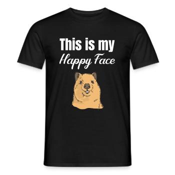 C’est mon visage heureux Quokka Lover Australien - T-shirt homme - noir - Devant - AI Model Male 178 light (178cm)