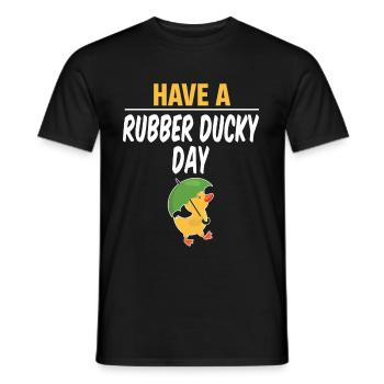 Have a rubber duck tag, funny - Men's T-Shirt - black - Front - AI Model Male 178 light (178cm)