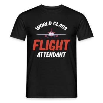 Hôtesse de l’air de classe mondiale, hôtesse de l’air pour - T-shirt homme - noir - Devant - AI Model Male 178 light (178cm)