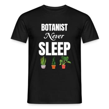 Botanist Never Sleeps, Funnier - Men's T-Shirt - black - Front - AI Model Male 178 light (178cm)