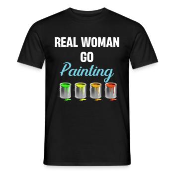 Real Women Paint Painters and Illustrators - Men's T-Shirt - black - Front - AI Model Male 178 light (178cm)