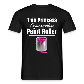 This princess comes with a paint roller. - Men's T-Shirt - black - Front - AI Model Male 178 light (178cm)