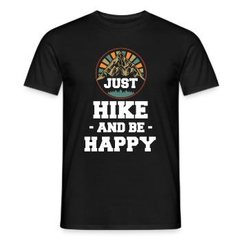 Just hike and be happy - Men's T-Shirt - black - Front - AI Model Male 178 light (178cm)