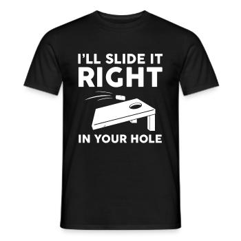 Ich Schiebe Es Direkt In Dein Loch. Lustiges - Männer T-Shirt - Schwarz - Vorne - AI Model Male 178 light (178cm)