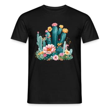 Cactus Plant Floral Cacti Tropical - Men's T-Shirt - black - Front - AI Model Male 178 light (178cm)