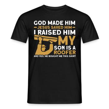 Mon fils Père Couvreur Père Famille - T-shirt homme - noir - Devant - AI Model Male 178 light (178cm)