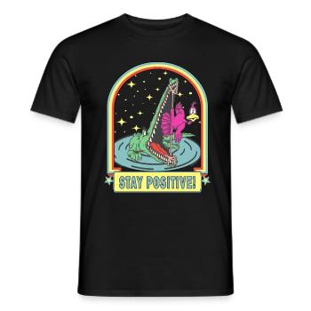 Stay positive no matter where you are. - Men's T-Shirt - black - Front - AI Model Male 178 light (178cm)