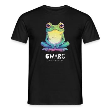 Drôle de tenue pour je-sais-tout, grenouille, crapaud - T-shirt homme - noir - Devant - AI Model Male 178 light (178cm)