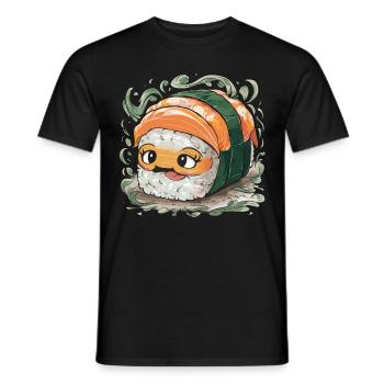 Niedliche Sushi Fisch Reis Japanisches Essen - Männer T-Shirt - Schwarz - Vorne - AI Model Male 178 light (178cm)