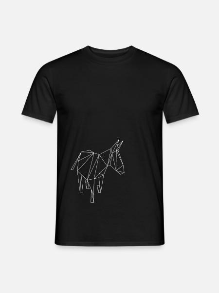 Hipster Esel geometrisch - Männer T-Shirt - Schwarz