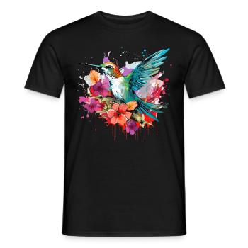 Bunter Kolibri Vogel für Ornithologe - Männer T-Shirt - Schwarz - Vorne - AI Model Male 178 light (178cm)