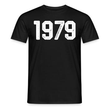 1979 Vintage Born Vintage 1979 Birthday 1979 - Men's T-Shirt - black - Front - AI Model Male 178 light (178cm)