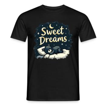 Teddy Bear Sweet Dreams Chemise de nuit officielle - T-shirt homme - noir - Devant - AI Model Male 178 light (178cm)
