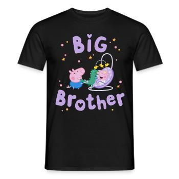 Peppa Pig Design Big Brother George With Evie - Men's T-Shirt - black - Front - AI Model Male 178 light (178cm)