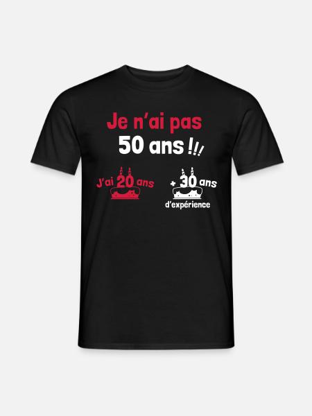 50 ans anniversaire - T-shirt homme - noir