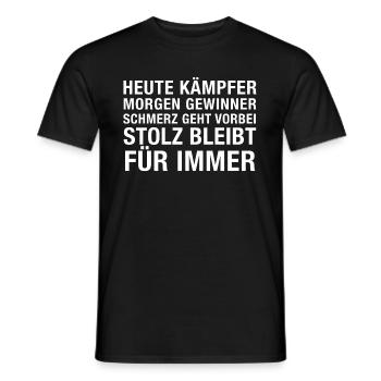 Heute Kämpfer morgen gewinner weiß - Männer T-Shirt - Schwarz - Vorne - AI Model Male 178 light (178cm)