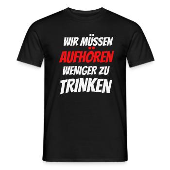 Aufhören weniger zu trinken - Malle - Männer T-Shirt - Schwarz - Vorne - AI Model Male 178 light (178cm)