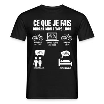 Ce Que Je Fais Pendant Mon Temps Libre Vélo - T-shirt homme - noir - Devant - AI Model Male 178 light (178cm)