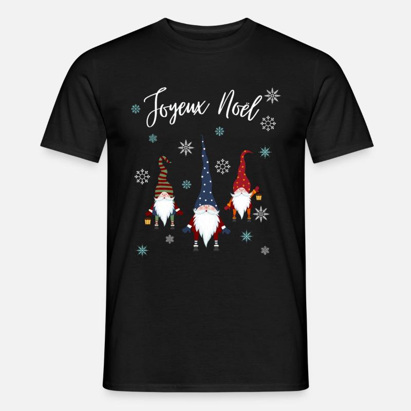 Weihnachtswichtel Joyeux Noel - Männer T-Shirt - Schwarz