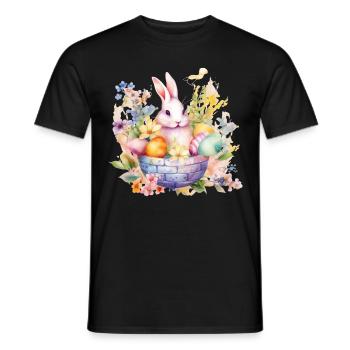 Frohe Ostern Hase Osterei für einen Osterhasen - Männer T-Shirt - Schwarz - Vorne - AI Model Male 178 light (178cm)