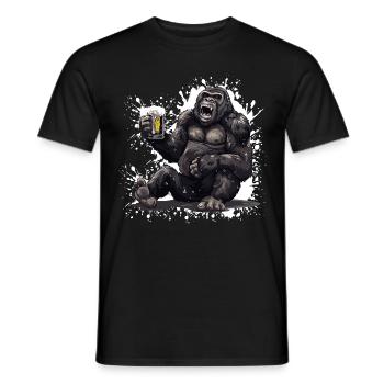 Gorilla Bier Lustig - Männer T-Shirt - Schwarz - Vorne - AI Model Male 178 light (178cm)
