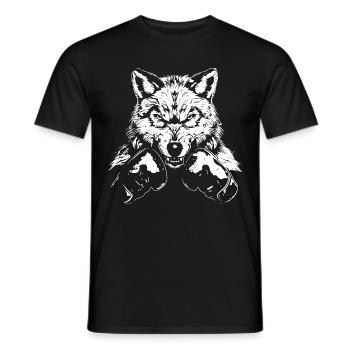 Wolf Boxen Kämpfer MMA - Männer T-Shirt - Schwarz - Vorne - AI Model Male 178 light (178cm)