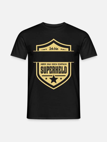 Superheld eigener Text - Männer T-Shirt - Schwarz
