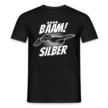 Silber Schwimmer Prüfung Silber Schwimmabzeichen - Männer T-Shirt - Schwarz - Vorne - AI Model Male 178 light (178cm)