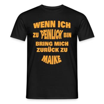 Zu peinlich zurück an Maike - Männer T-Shirt - Schwarz - Vorne - AI Model Male 178 light (178cm)