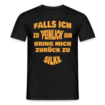 Zu peinlich zurück an Silke - Männer T-Shirt - Schwarz - Vorne - AI Model Male 178 light (178cm)
