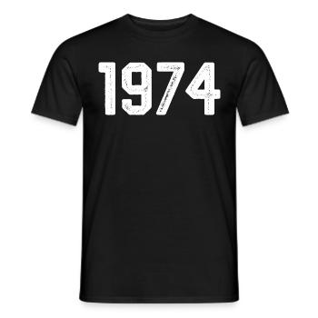 1974 Vintage Born Vintage 1974 Birthday 1974 - Men's T-Shirt - black - Front - AI Model Male 178 light (178cm)