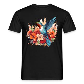 Bunter Kolibri Vogel für Ornithologe - Männer T-Shirt - Schwarz - Vorne - AI Model Male 178 light (178cm)
