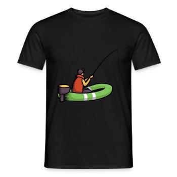 Pêcheur pêcheur Homme avec dériveur pendant la pêche - T-shirt homme - noir - Devant - AI Model Male 178 light (178cm)