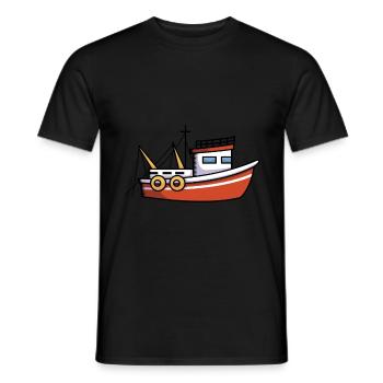 Bateau de pêche pour bateau - T-shirt homme - noir - Devant - AI Model Male 178 light (178cm)