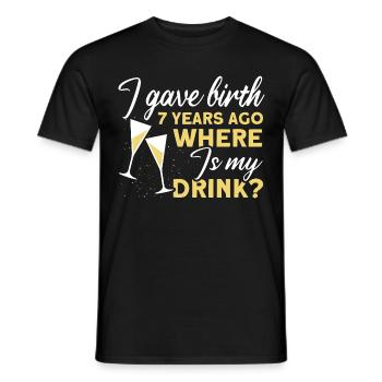 7. Geburtstag Bier Trinken Mutter Mama - Männer T-Shirt - Schwarz - Vorne - AI Model Male 178 light (178cm)