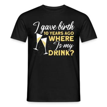 10. Geburtstag Bier Trinken Mutter Mama - Männer T-Shirt - Schwarz - Vorne - AI Model Male 178 light (178cm)