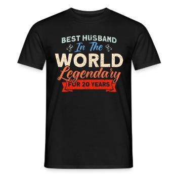 20th Wedding Anniversary Couple Design 20 Years of Marriage - Men's T-Shirt - black - Front - AI Model Male 178 light (178cm)
