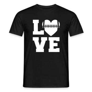 Football Love Heart Saying Text Love Gift - T-shirt homme - noir - Devant - AI Model Male 178 light (178cm)
