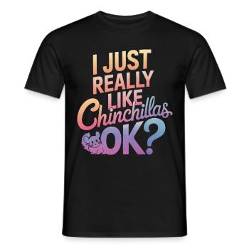 Chinchilla Chinchillas Mouse - Men's T-Shirt - black - Front - AI Model Male 178 light (178cm)