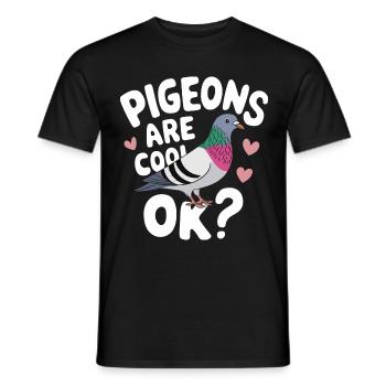 Pigeon Pigeons Animal Bird - Men's T-Shirt - black - Front - AI Model Male 178 light (178cm)