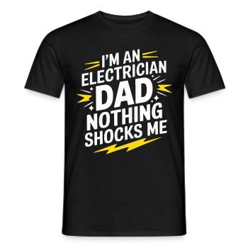 Electrician Electronics Technician Craftsman Profession Saying - Men's T-Shirt - black - Front - AI Model Male 178 light (178cm)