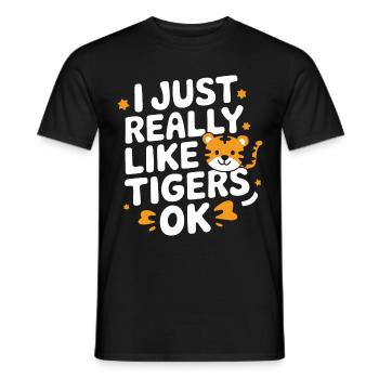 Tiger Tier Zoo Wildtier - Männer T-Shirt - Schwarz - Vorne - AI Model Male 178 light (178cm)